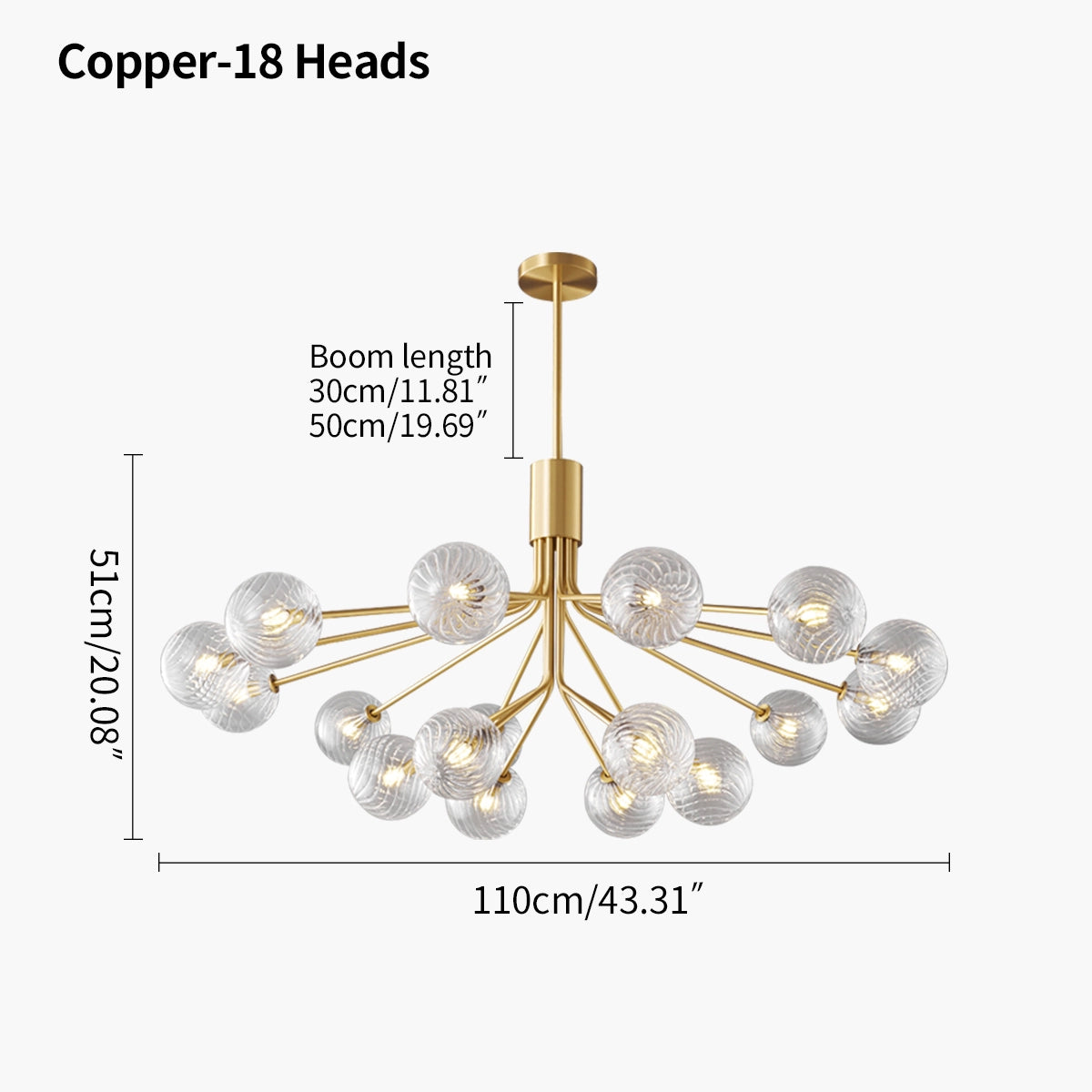 Antizer All Copper Magic Bean Glass Chandelier