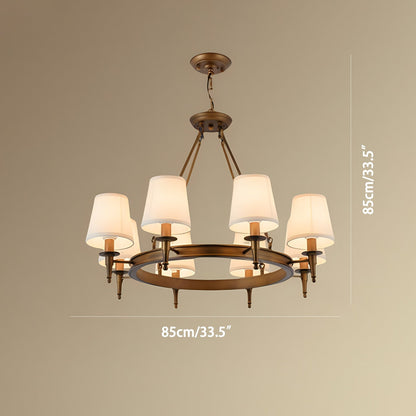 Antizer Vintage Ring Metal Fabric Chandelier