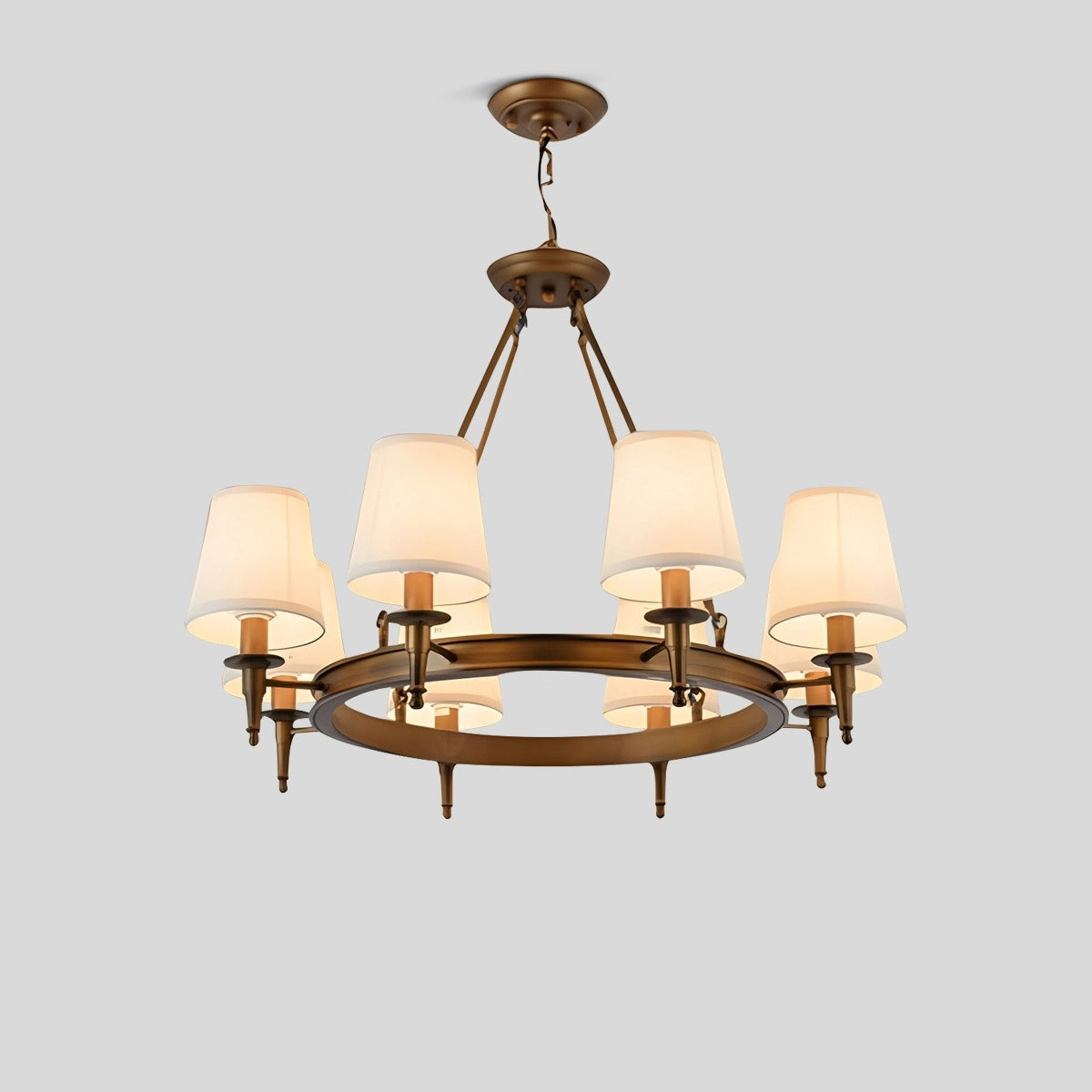 Antizer Vintage Ring Metal Fabric Chandelier