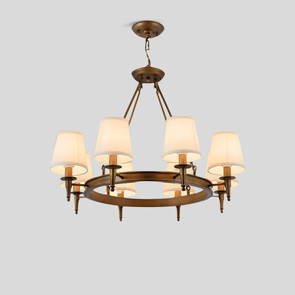 Antizer Vintage Ring Metal Fabric Chandelier