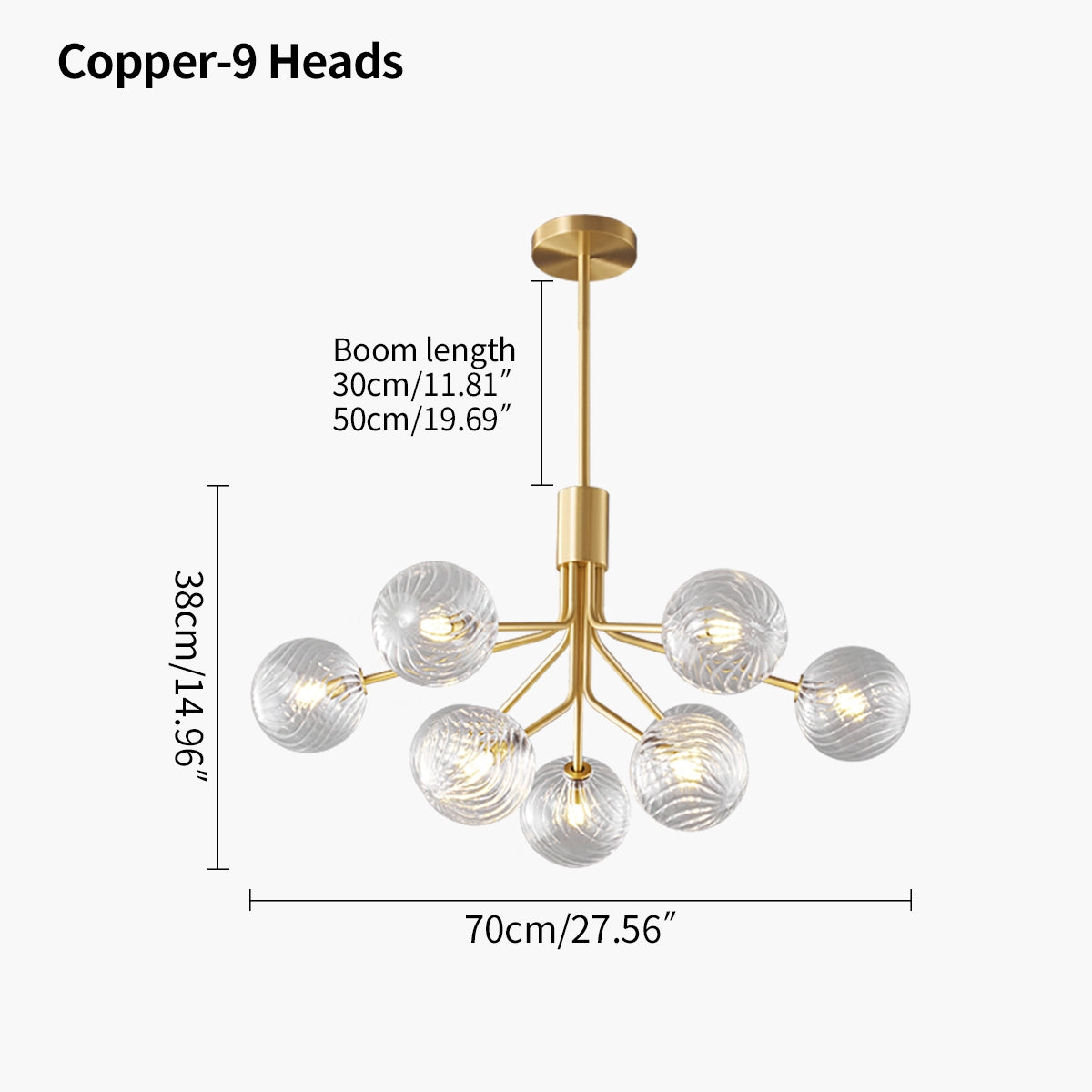 Antizer All Copper Magic Bean Glass Chandelier
