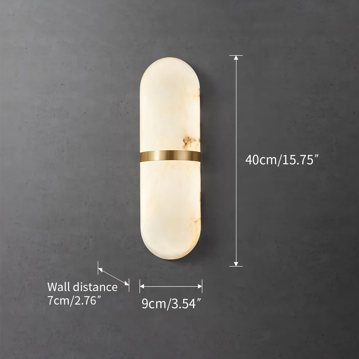 Antizer Melange Pill Form Spanish Alabaster Wall Sconce