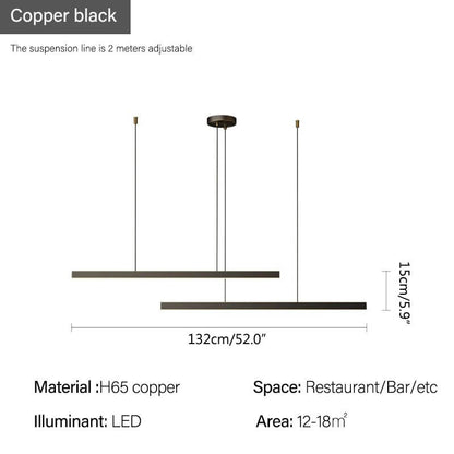 Antizer All Copper Minimalist Chandelier for Dining & Living Rooms