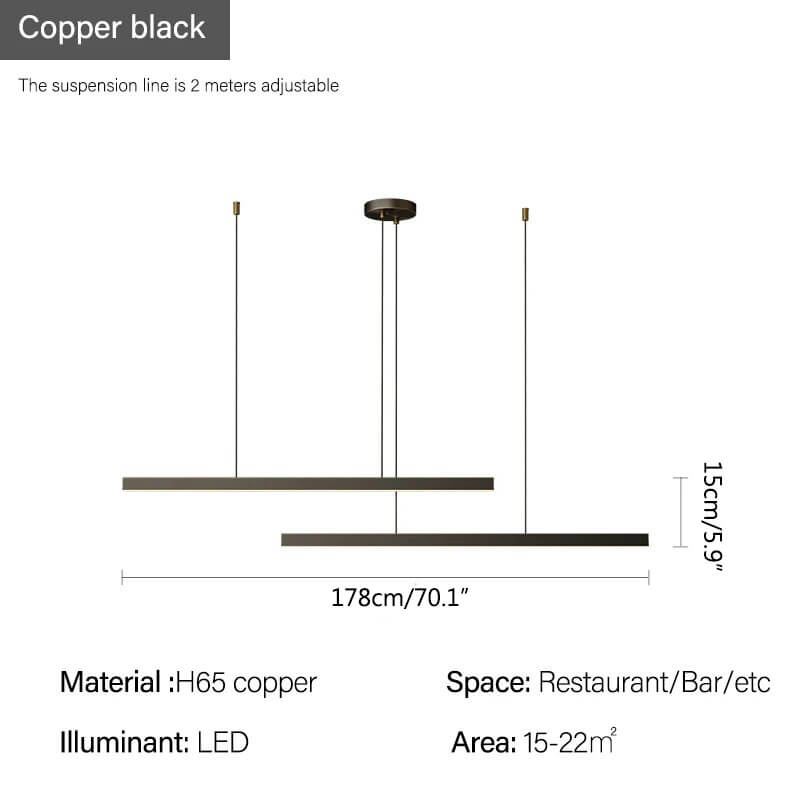 Antizer All Copper Minimalist Chandelier for Dining & Living Rooms