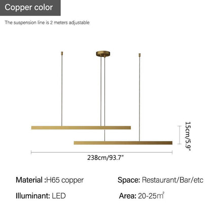 Antizer All Copper Minimalist Chandelier for Dining & Living Rooms