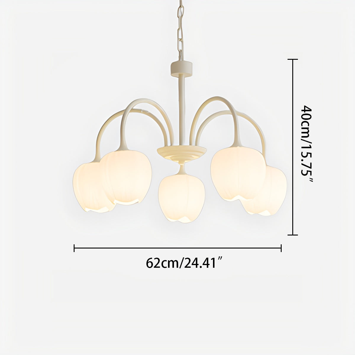 French Romance Tulip Matcha Chandelier