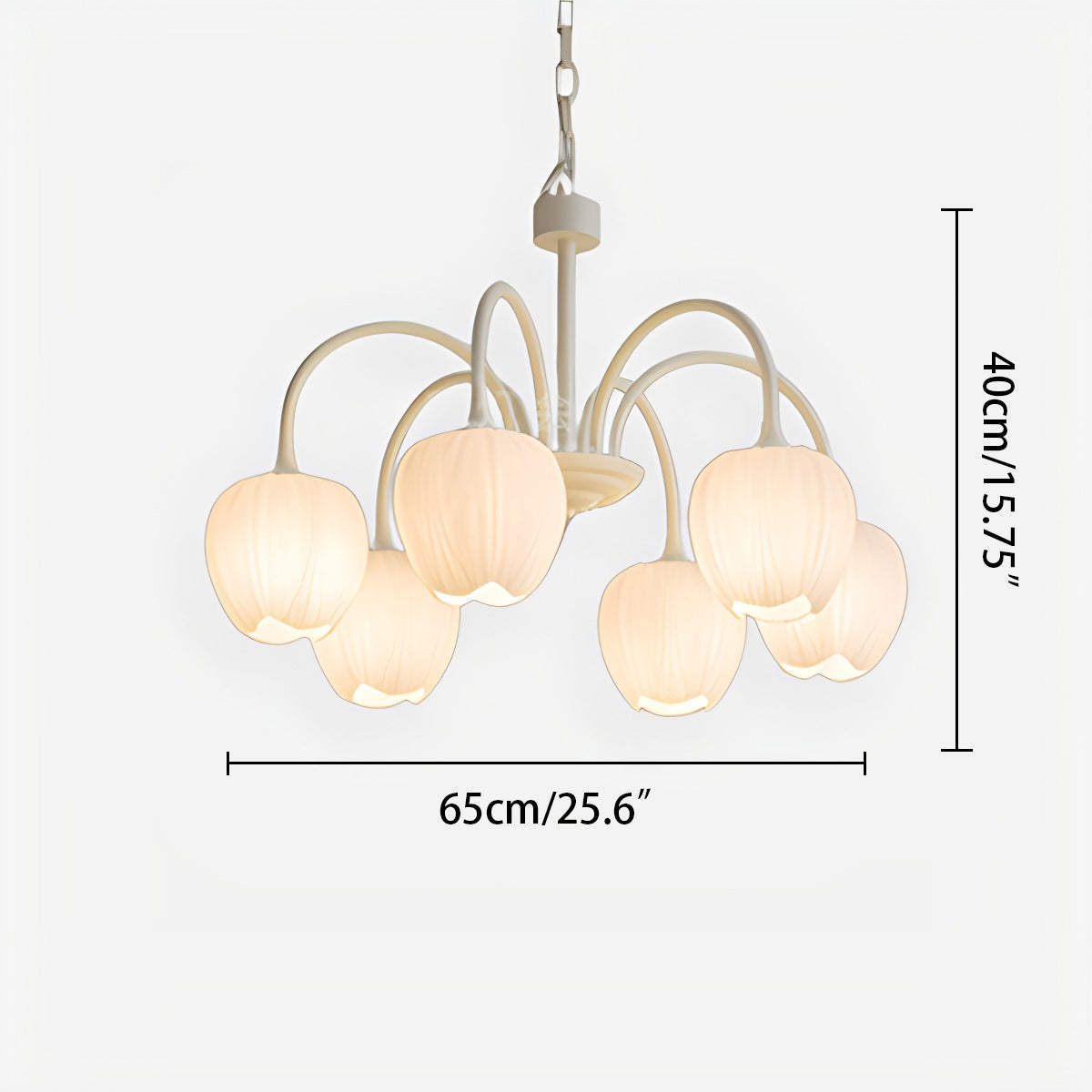 French Romance Tulip Matcha Chandelier