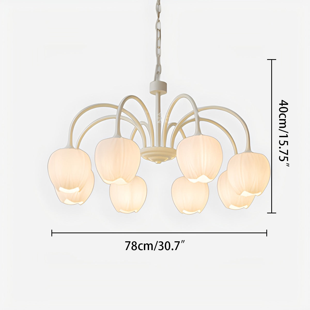 French Romance Tulip Matcha Chandelier