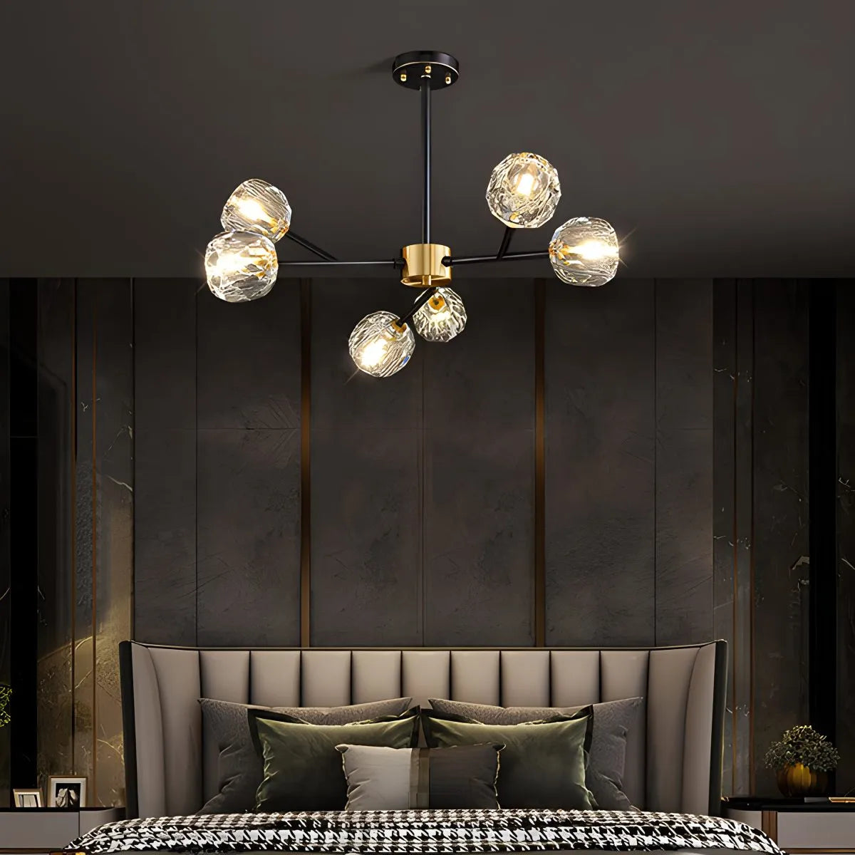 Antizer Crystal Ball Round Cluster Chandelier