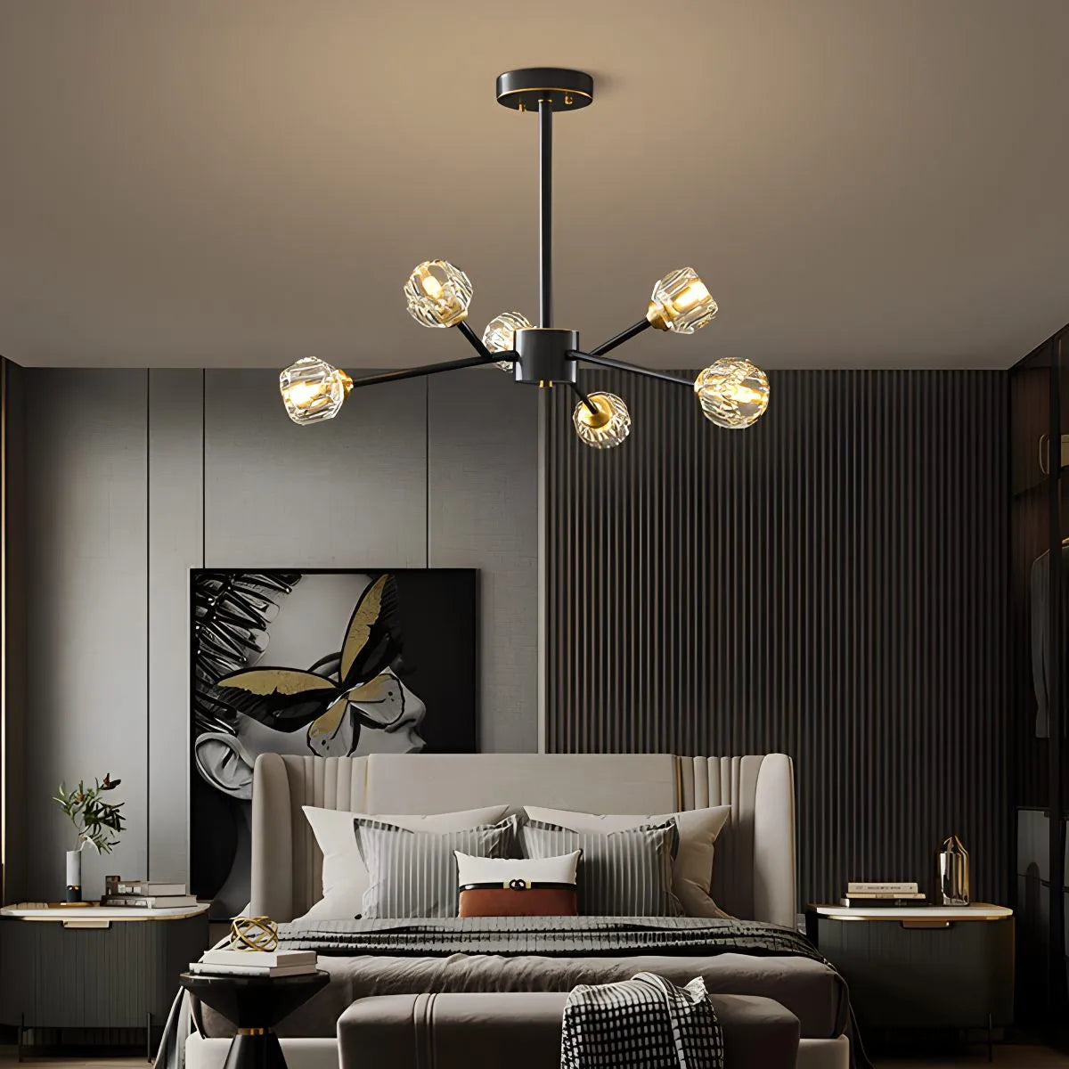 Antizer Crystal Ball Round Cluster Chandelier