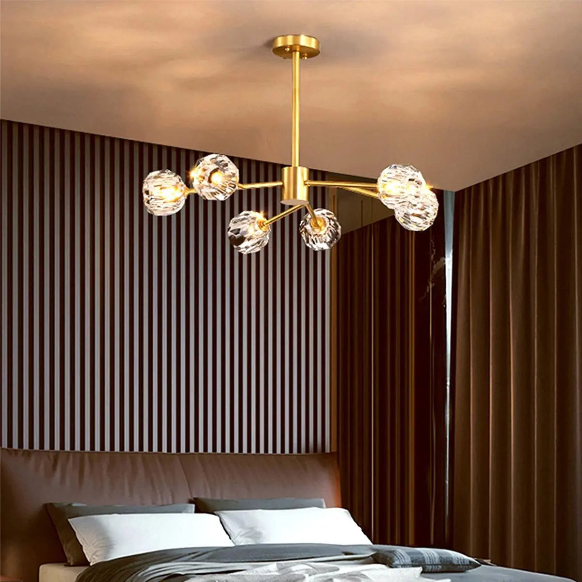 Antizer Crystal Ball Round Cluster Chandelier