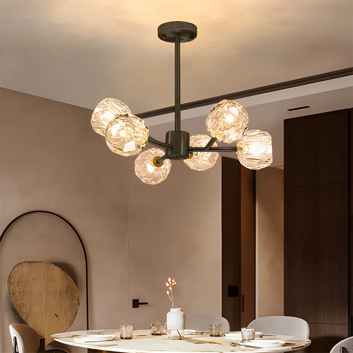 Antizer Crystal Ball Round Cluster Chandelier