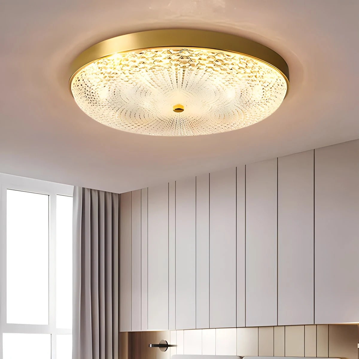 Antizer Ultrathin Circular Crystal Glass Ceiling Light
