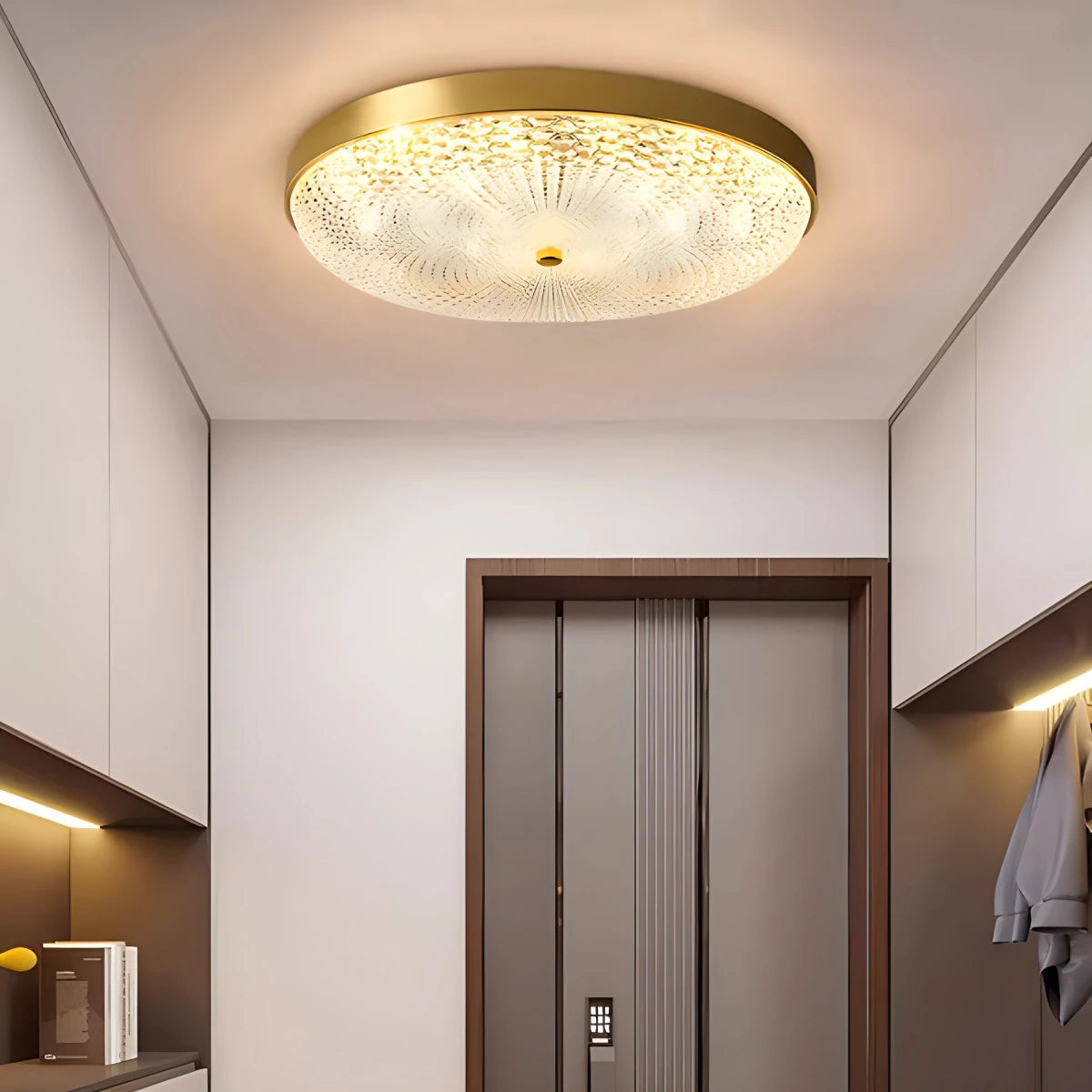 Antizer Ultrathin Circular Crystal Glass Ceiling Light