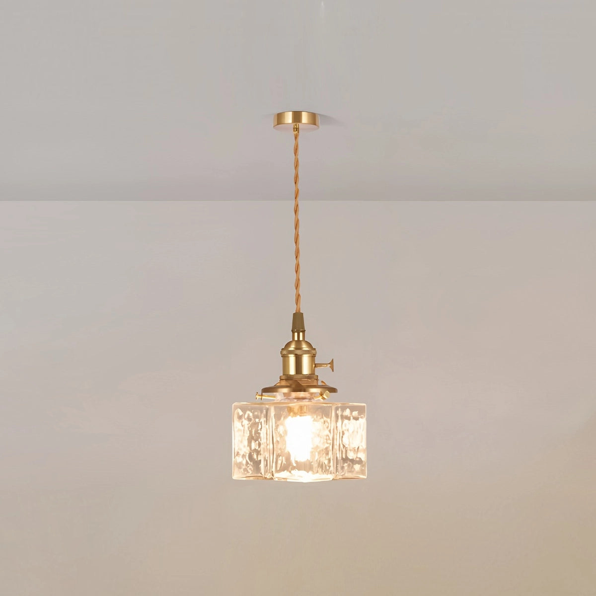 Antizer Verglas Clear Glass Pendant Light for Bedroom