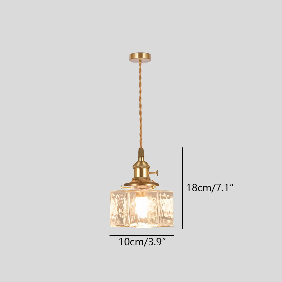 Antizer Verglas Clear Glass Pendant Light for Bedroom