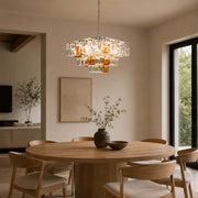 Antizer Murano Layered Cube Glass Chandelier