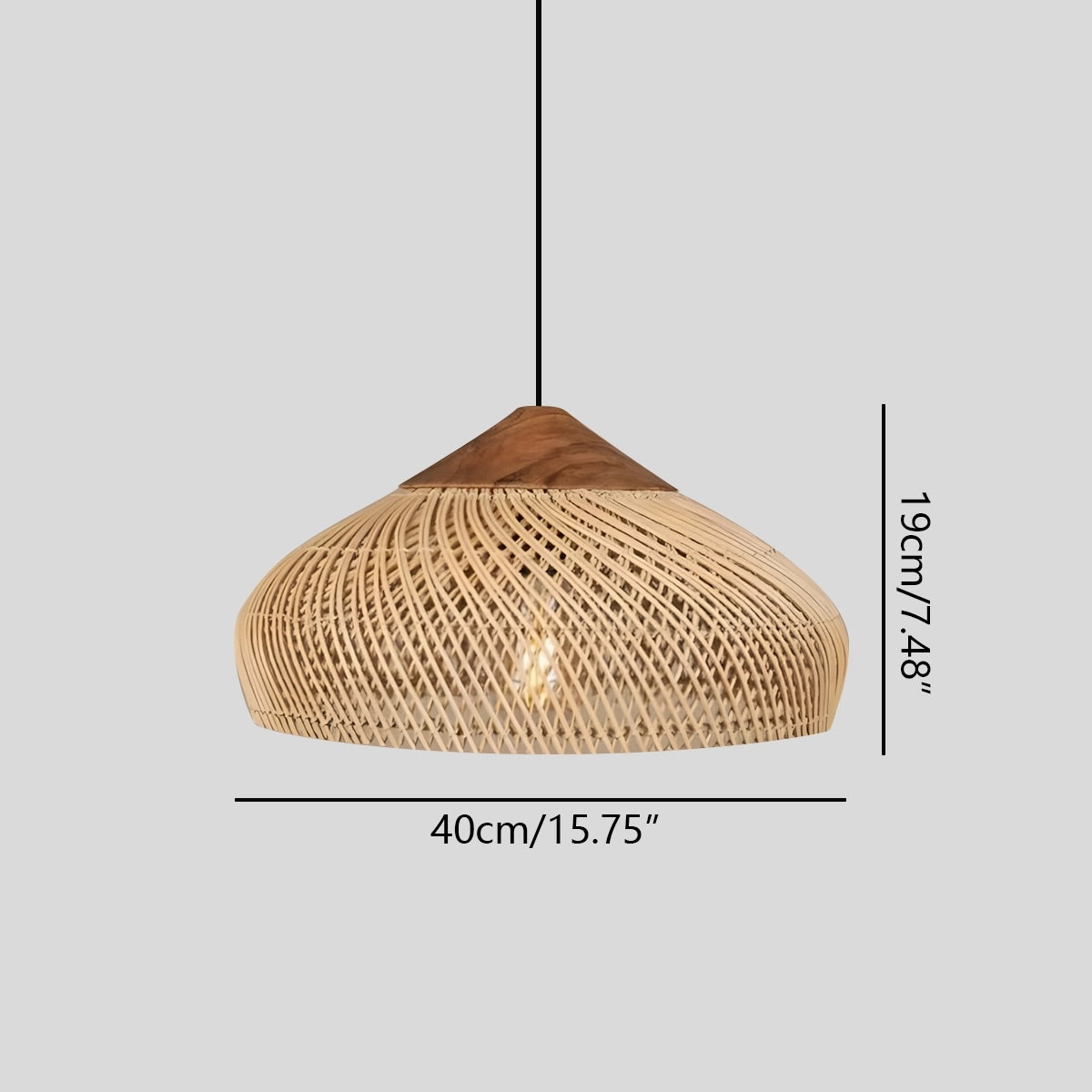 Antizer Rattan Lantern Pendant Light for Dining Room