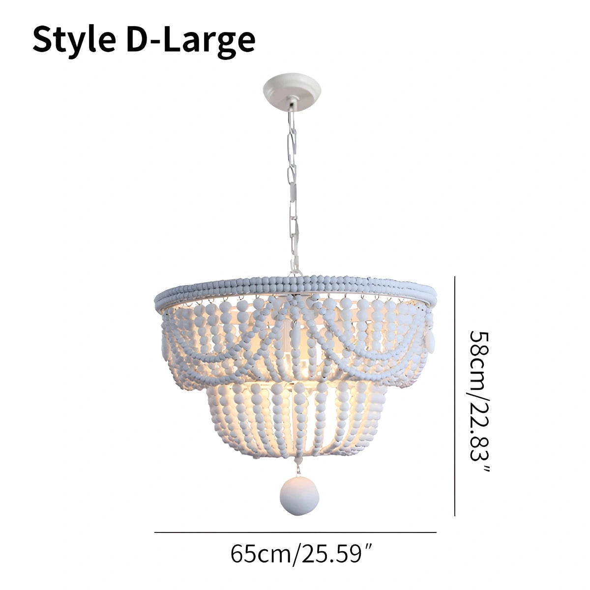 Antizer Retro Wooden Bead Chandelier for Dining Room