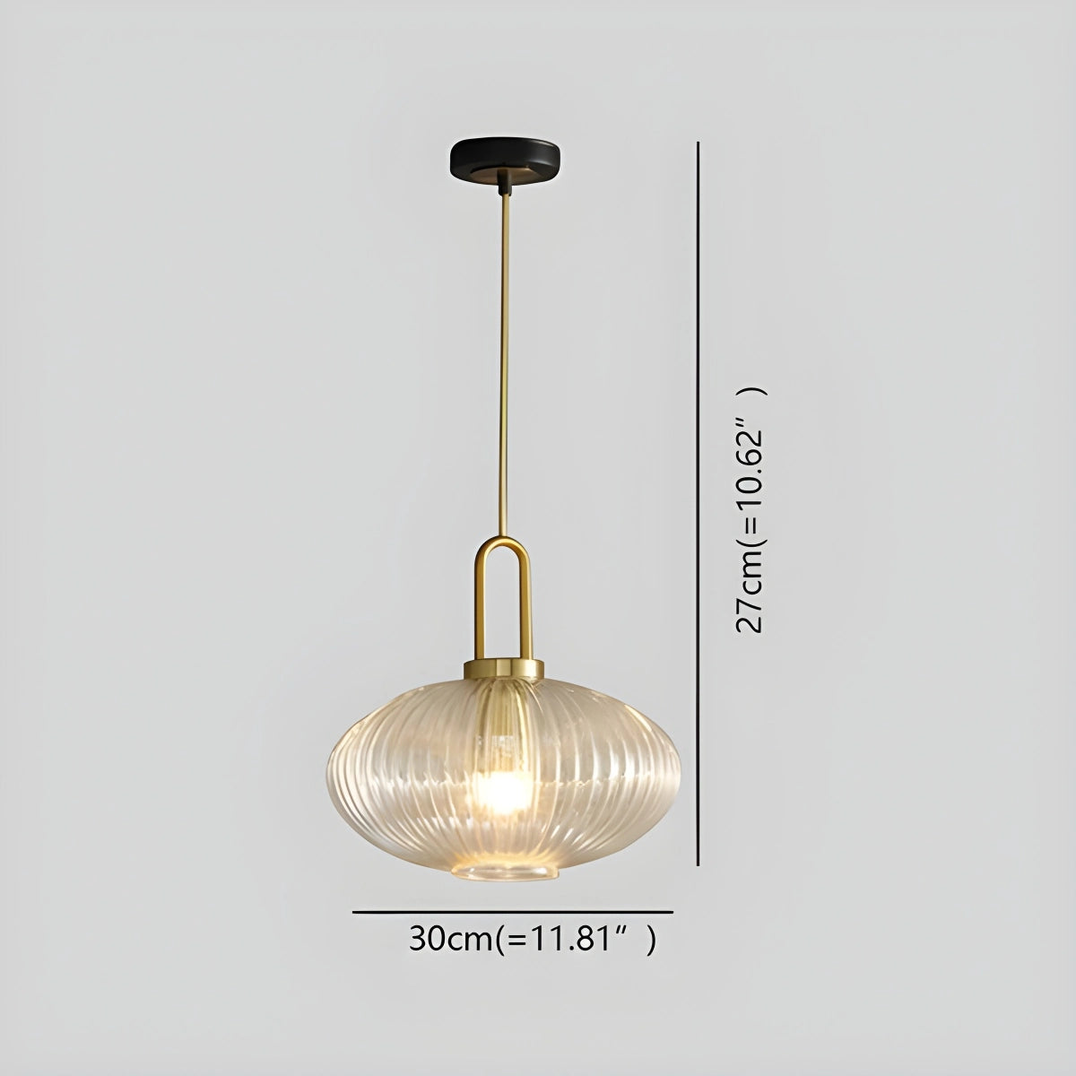 Antizer Modern Ribbed Clear Glass Pendant Light