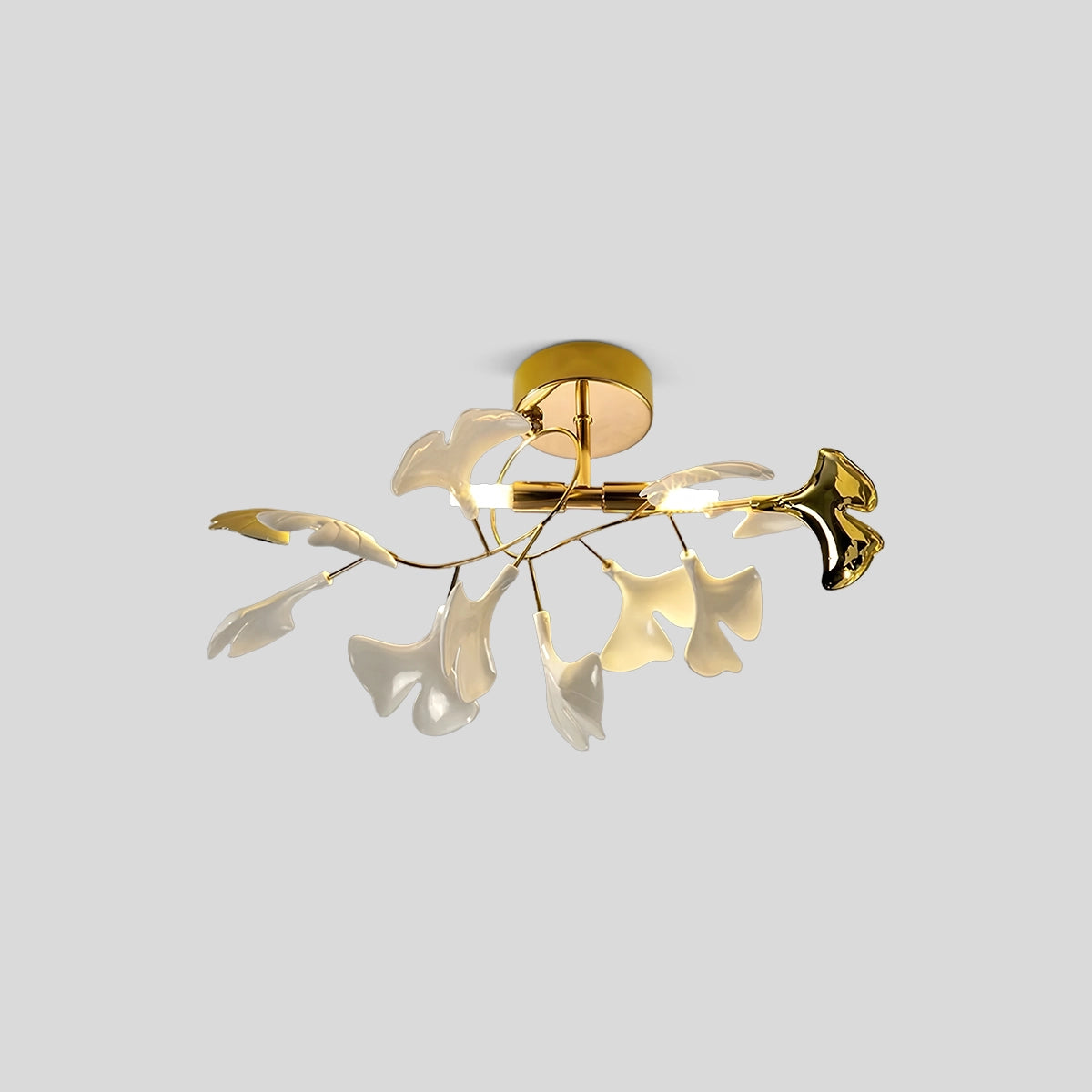 Antizer Ginkgo Ceiling Lamp for Bedroom Gold Dia 14.2″ x H 9.8″