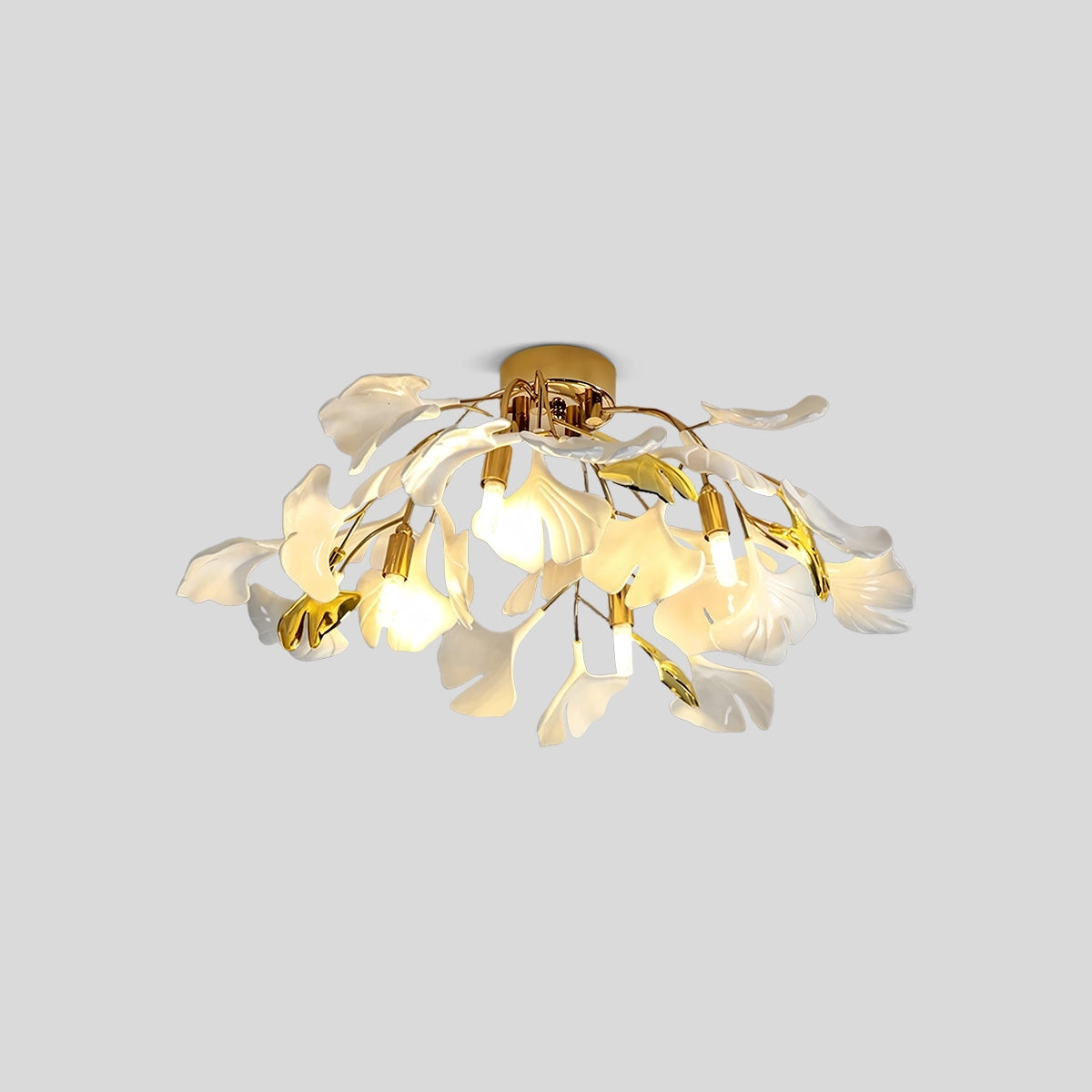 Antizer Ginkgo Ceiling Lamp for Bedroom Gold Dia 20.5″ x H 9.8″