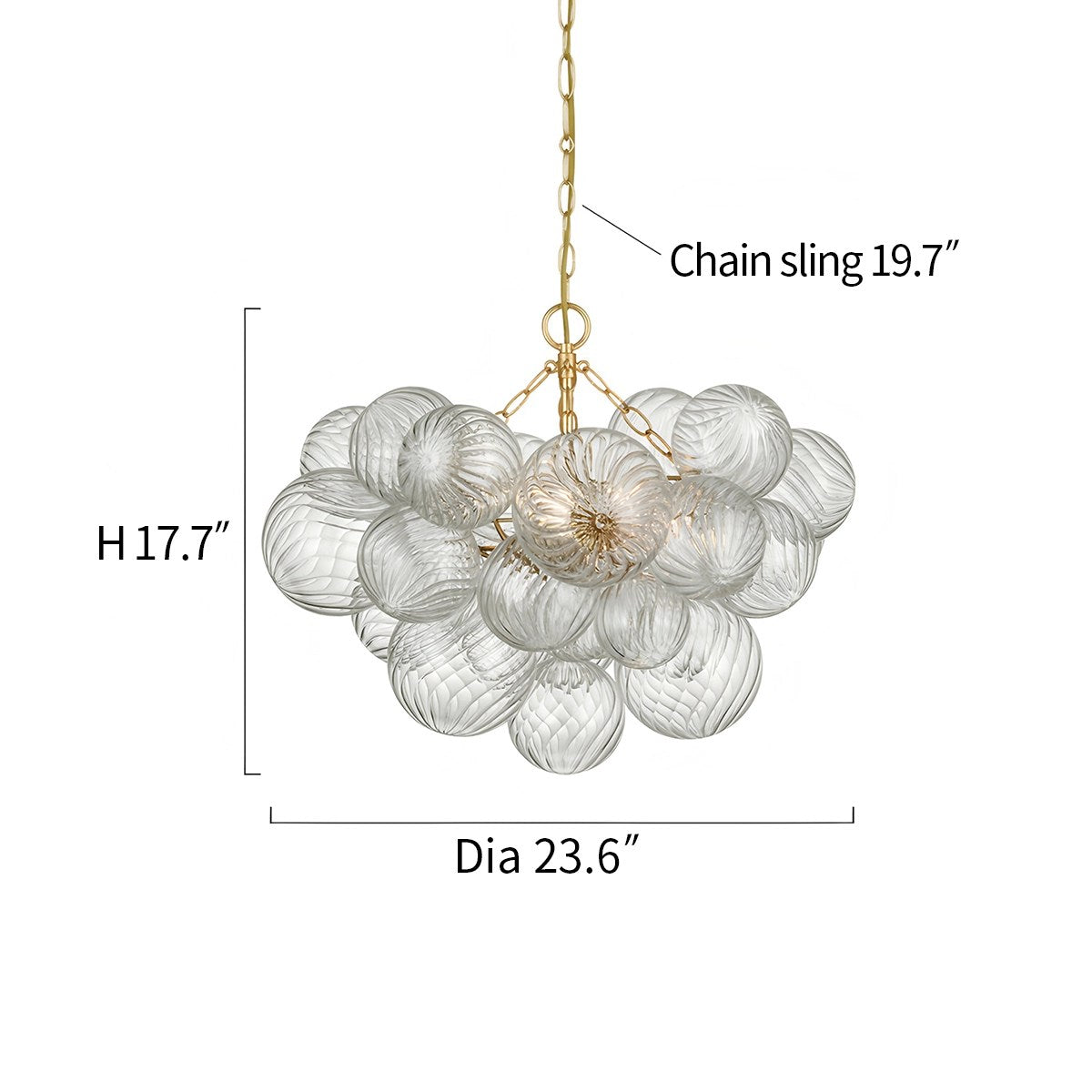 Antizer Vortex Glass Bubble Ball Chandelier