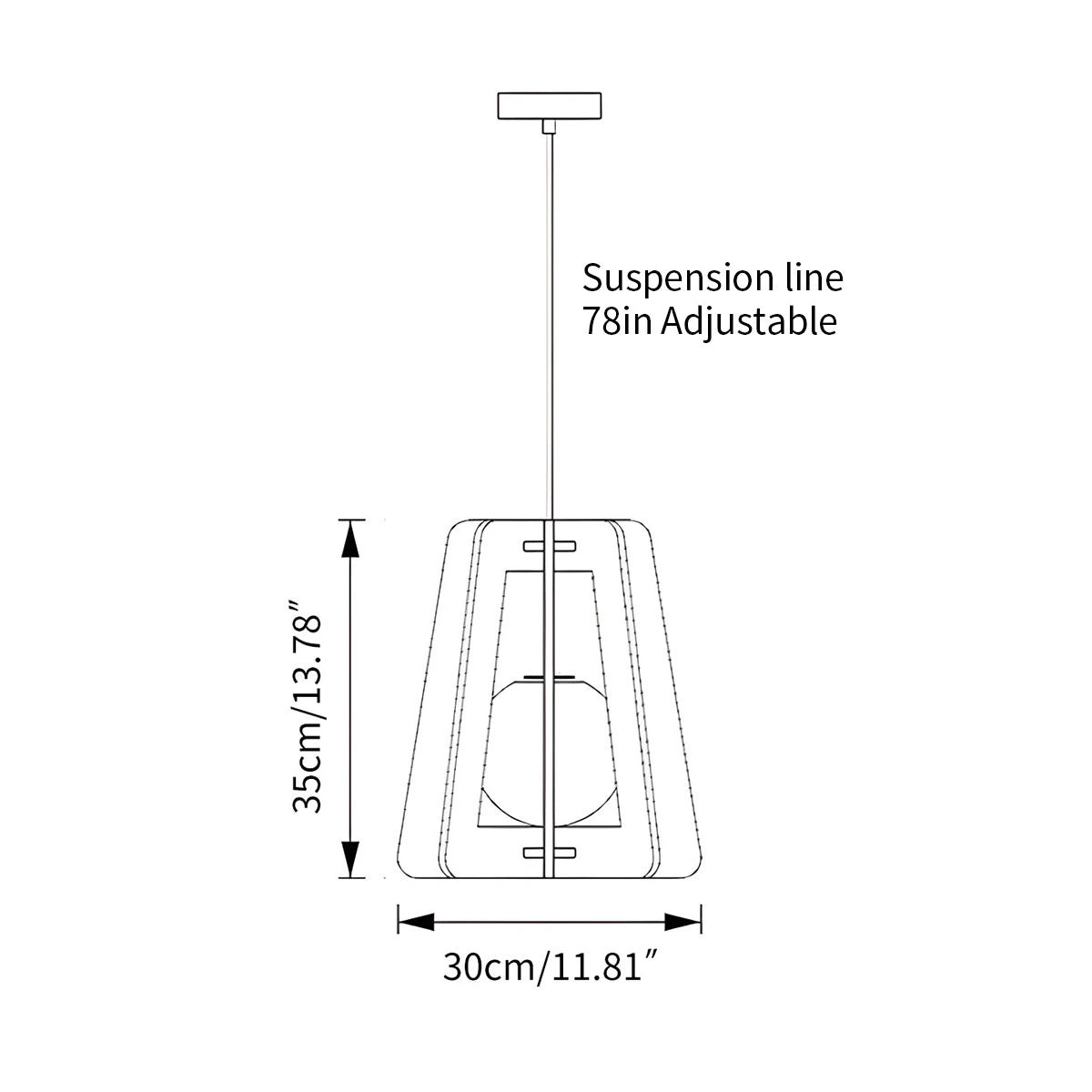 Antizer Square Pavilion Acoustic Pendant Light