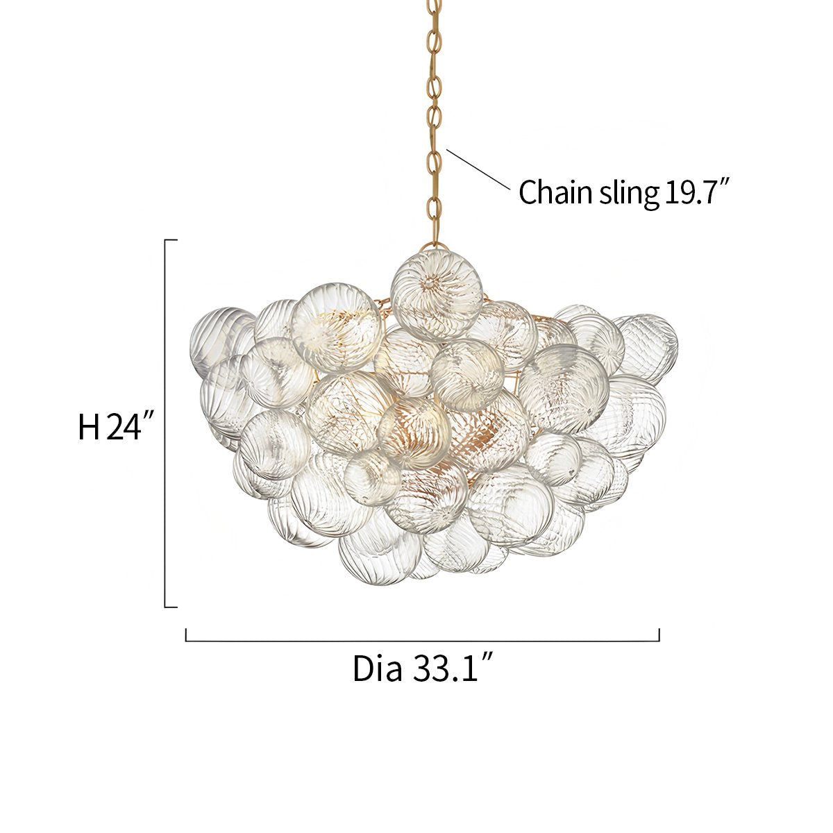 Antizer Vortex Glass Bubble Ball Chandelier