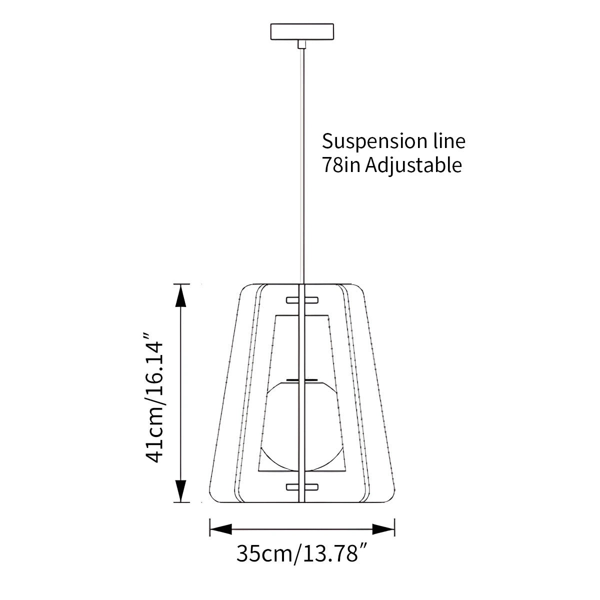 Antizer Square Pavilion Acoustic Pendant Light