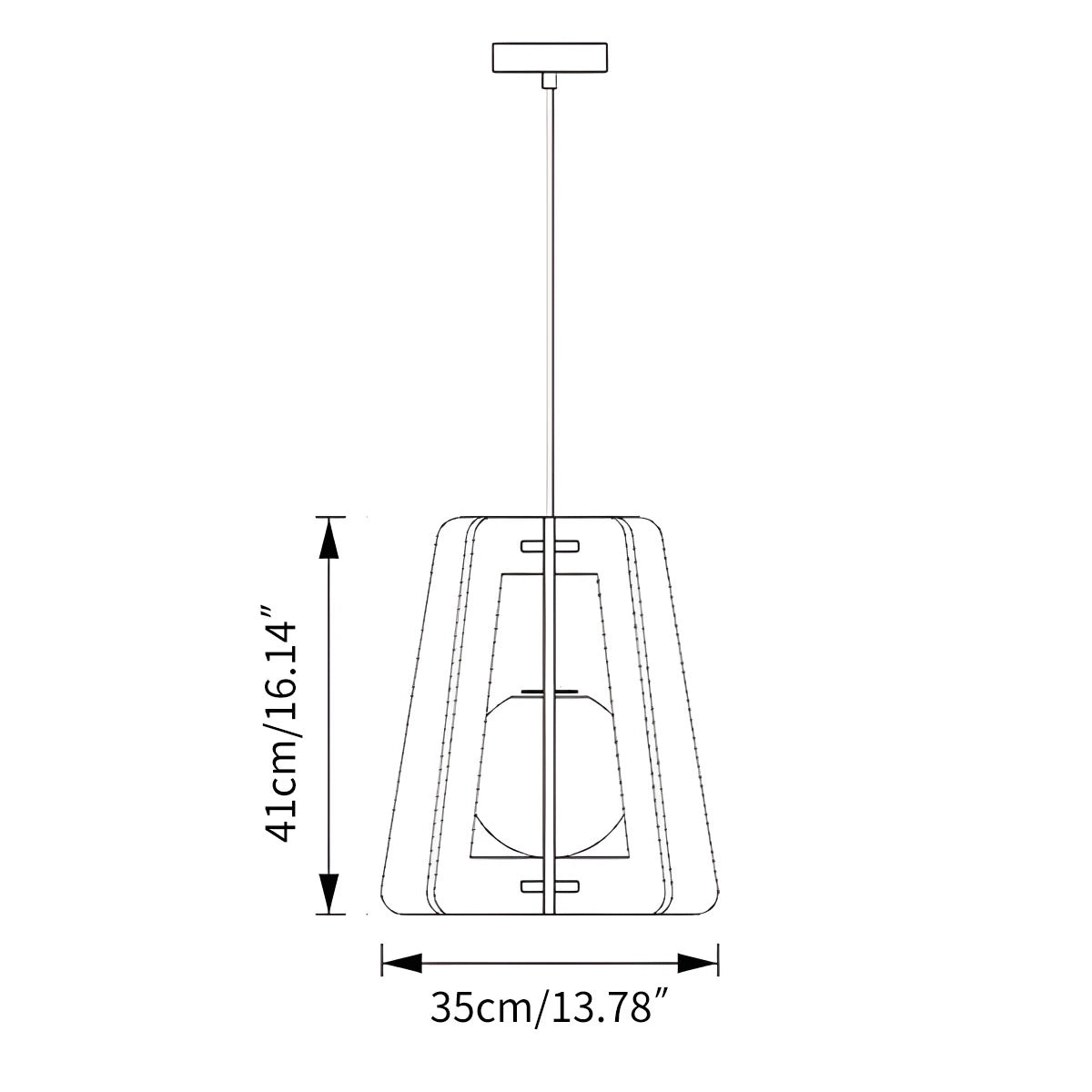 Antizer Square Pavilion Acoustic Pendant Light