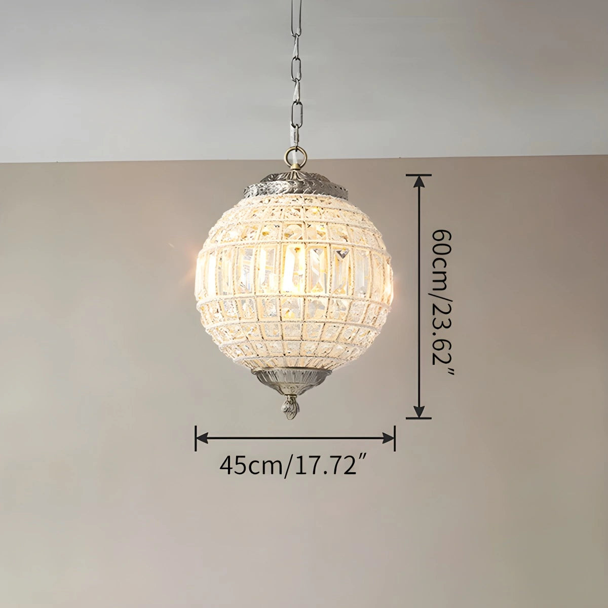Antizer Crystal Sphere Pendant Light for Dining & Living Rooms