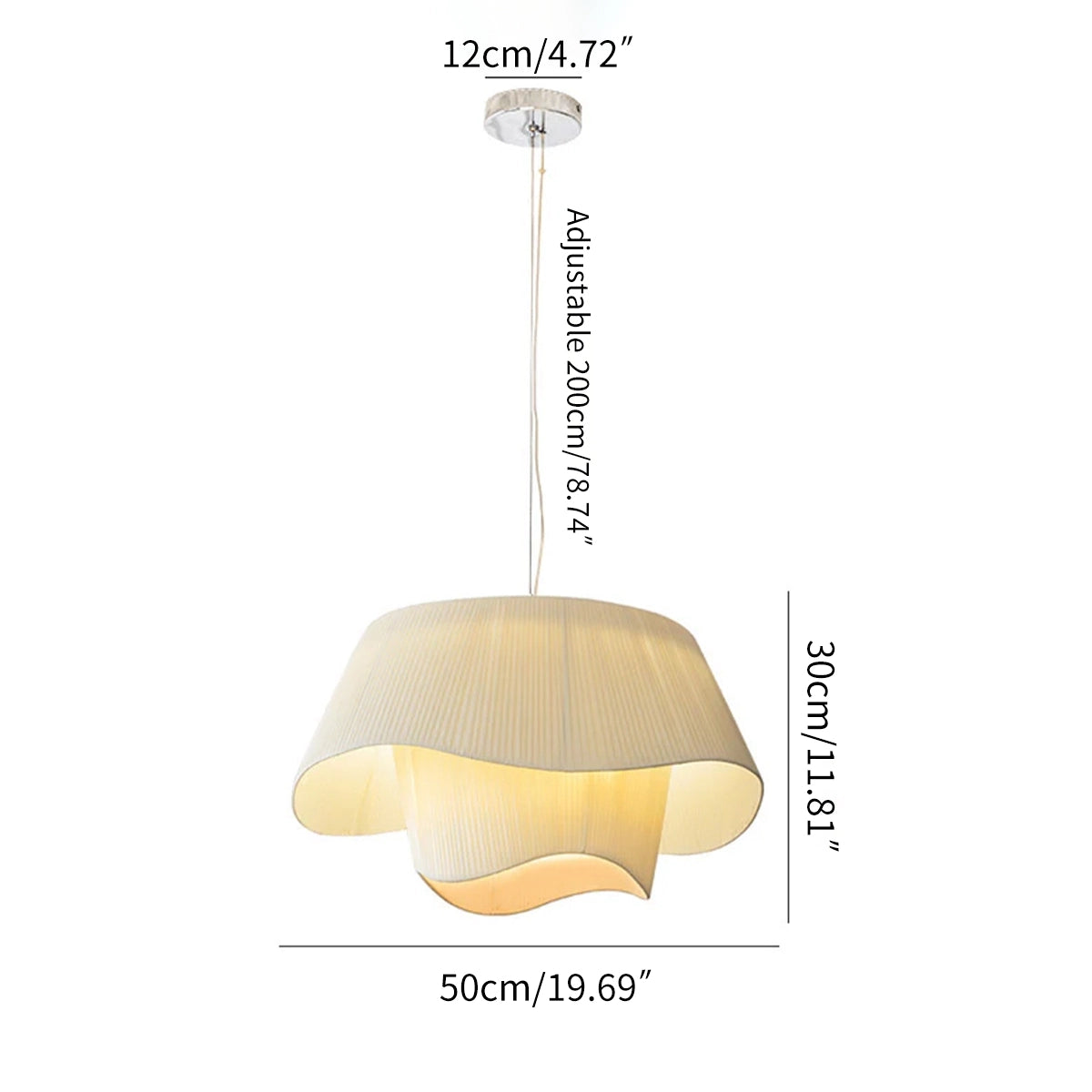 Antizer Pleated Fabric Drum Pendant Light