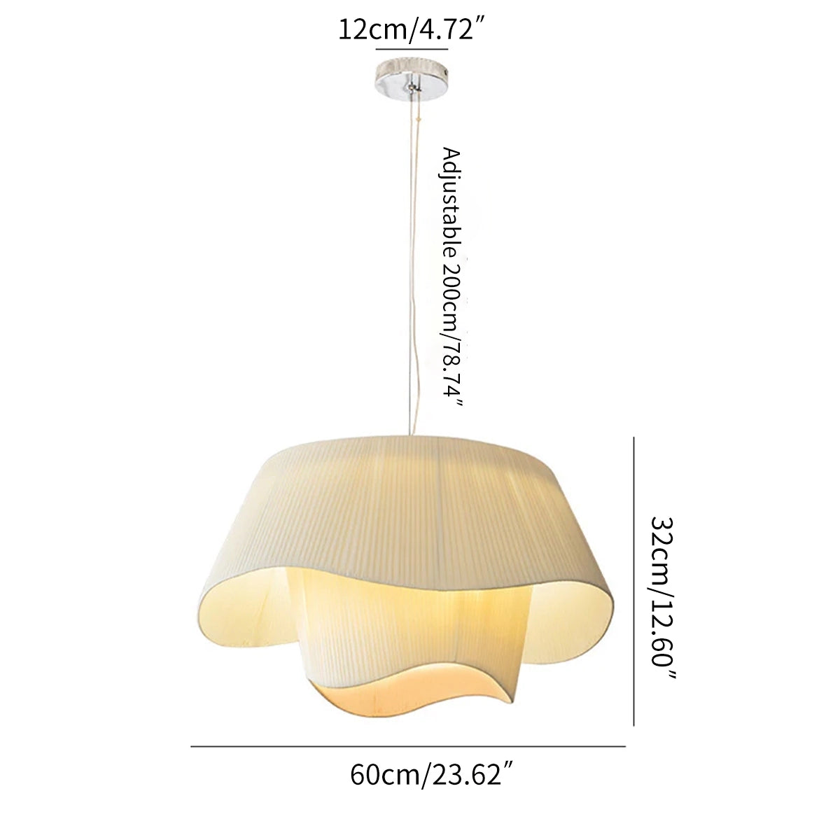 Antizer Pleated Fabric Drum Pendant Light