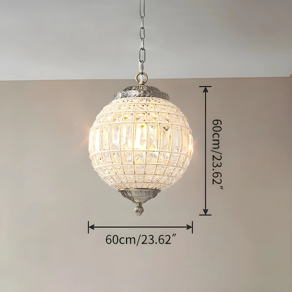Antizer Crystal Sphere Pendant Light for Dining & Living Rooms