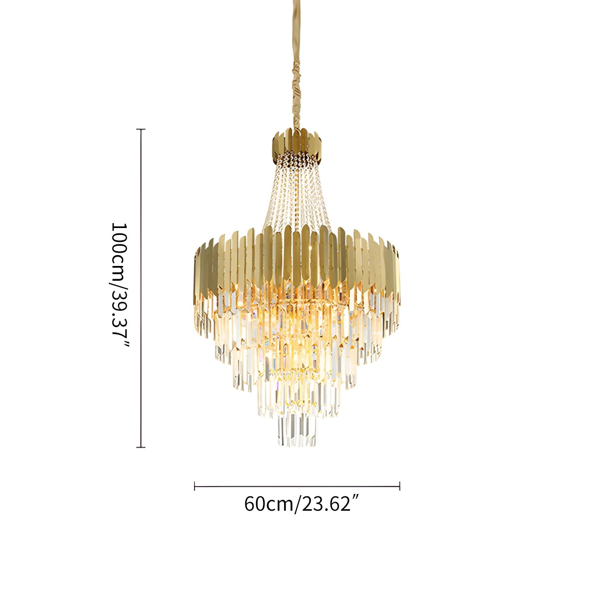 Antize Tiered Gold Crystal Chandelier