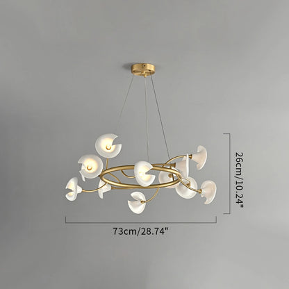 Antizer French Luxury Copper Ceramic Flower Chandelier
