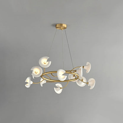 Antizer French Luxury Copper Ceramic Flower Chandelier
