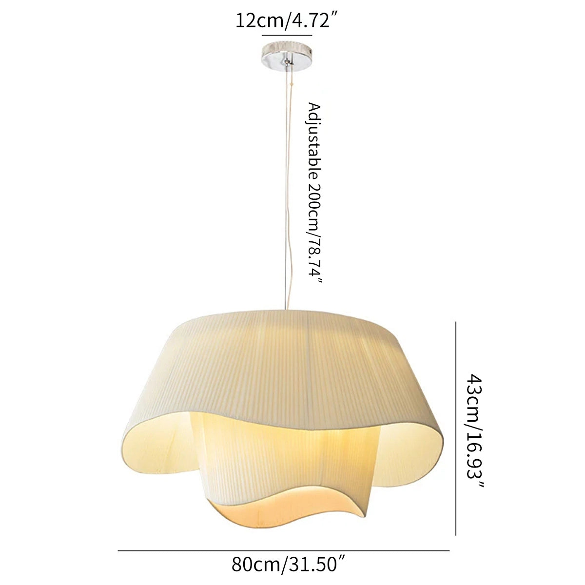 Antizer Pleated Fabric Drum Pendant Light