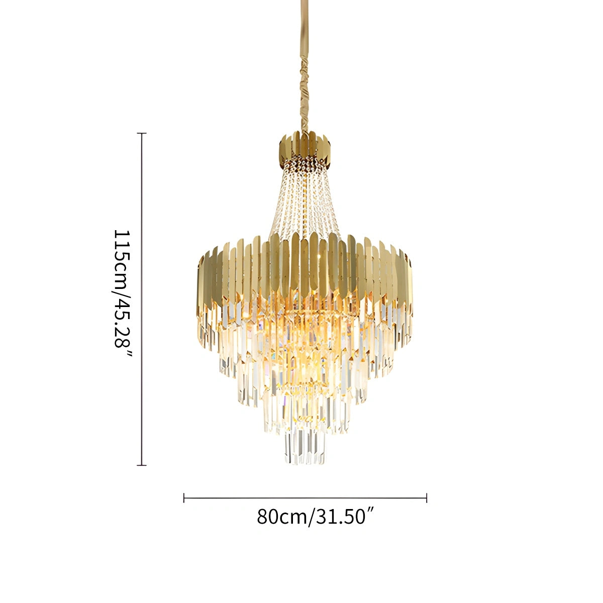 Antizer Large Tiered Gold Crystal Chandelier