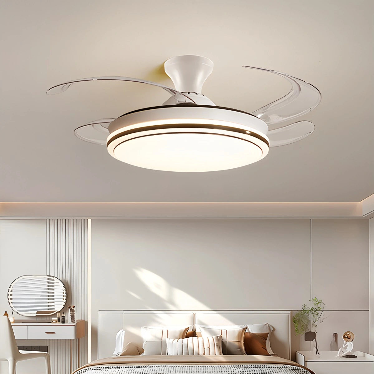 Antizer Modern Remote Control Ceiling Fan with LED Light