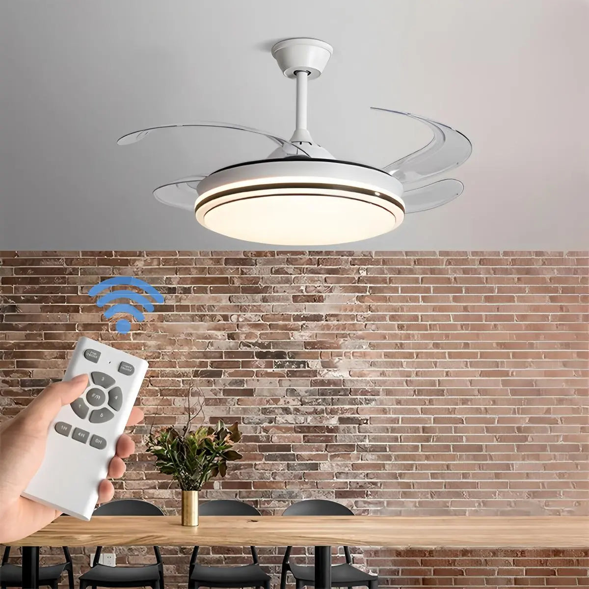 Antizer Modern Remote Control Ceiling Fan with LED Light