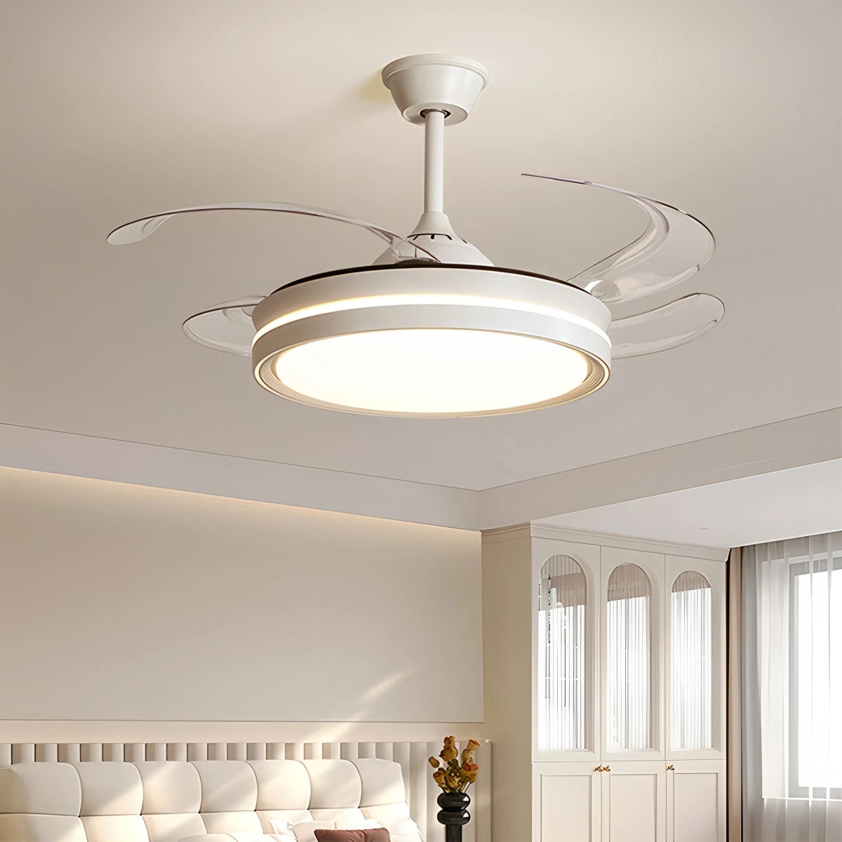 Antizer Modern Silent Remote Control Ceiling Fan with Light