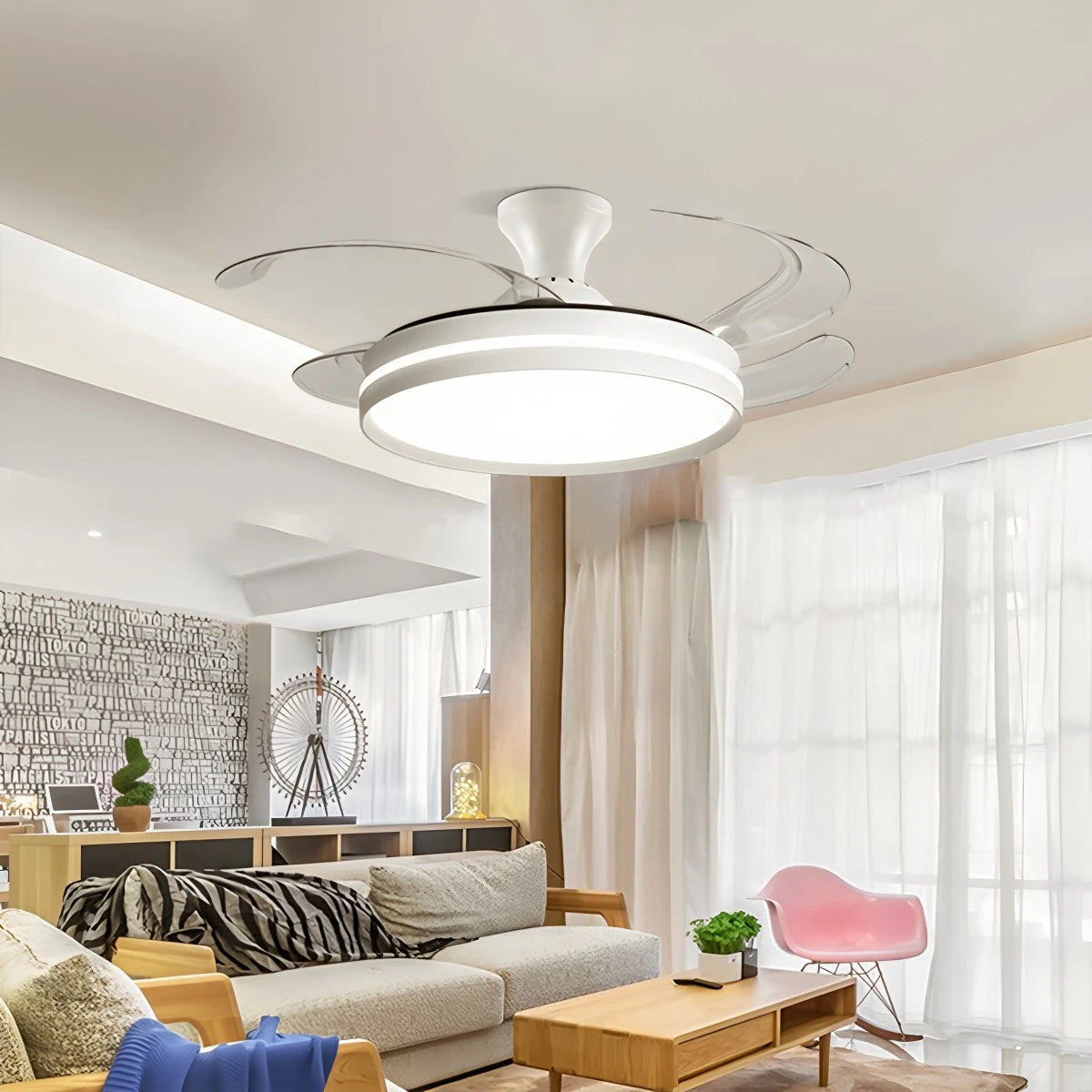 Antizer Modern Silent Remote Control Ceiling Fan with Light