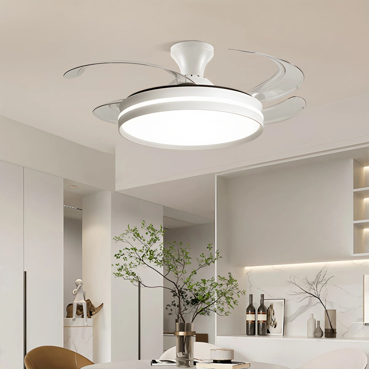 Antizer Modern Silent Remote Control Ceiling Fan with Light
