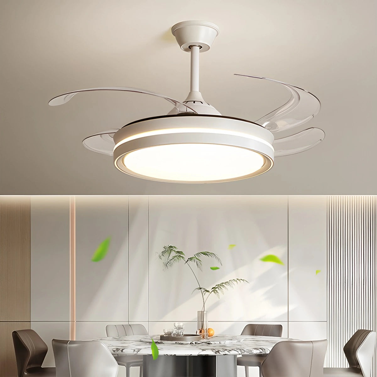 Antizer Modern Silent Remote Control Ceiling Fan with Light