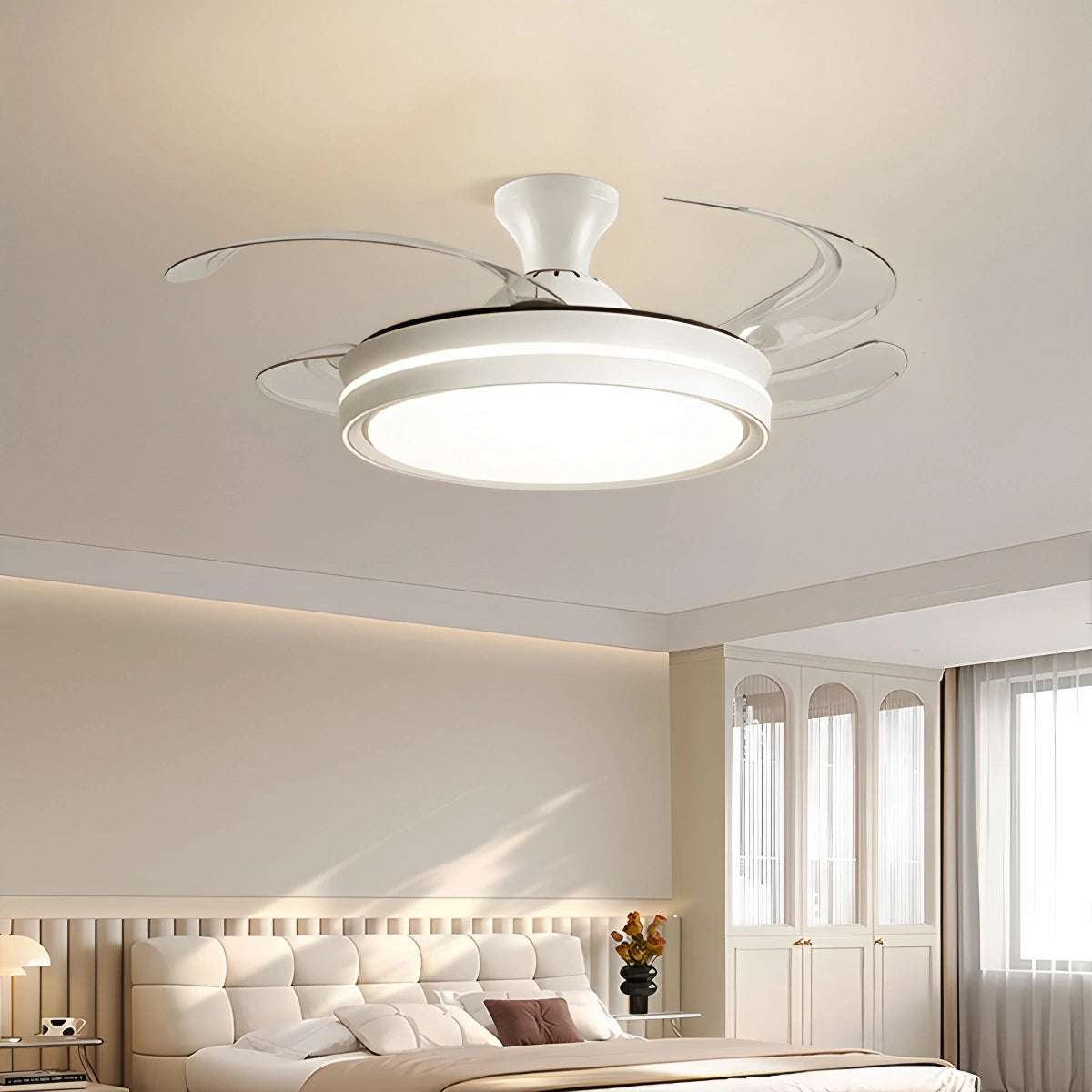 Antizer Modern Silent Remote Control Ceiling Fan with Light