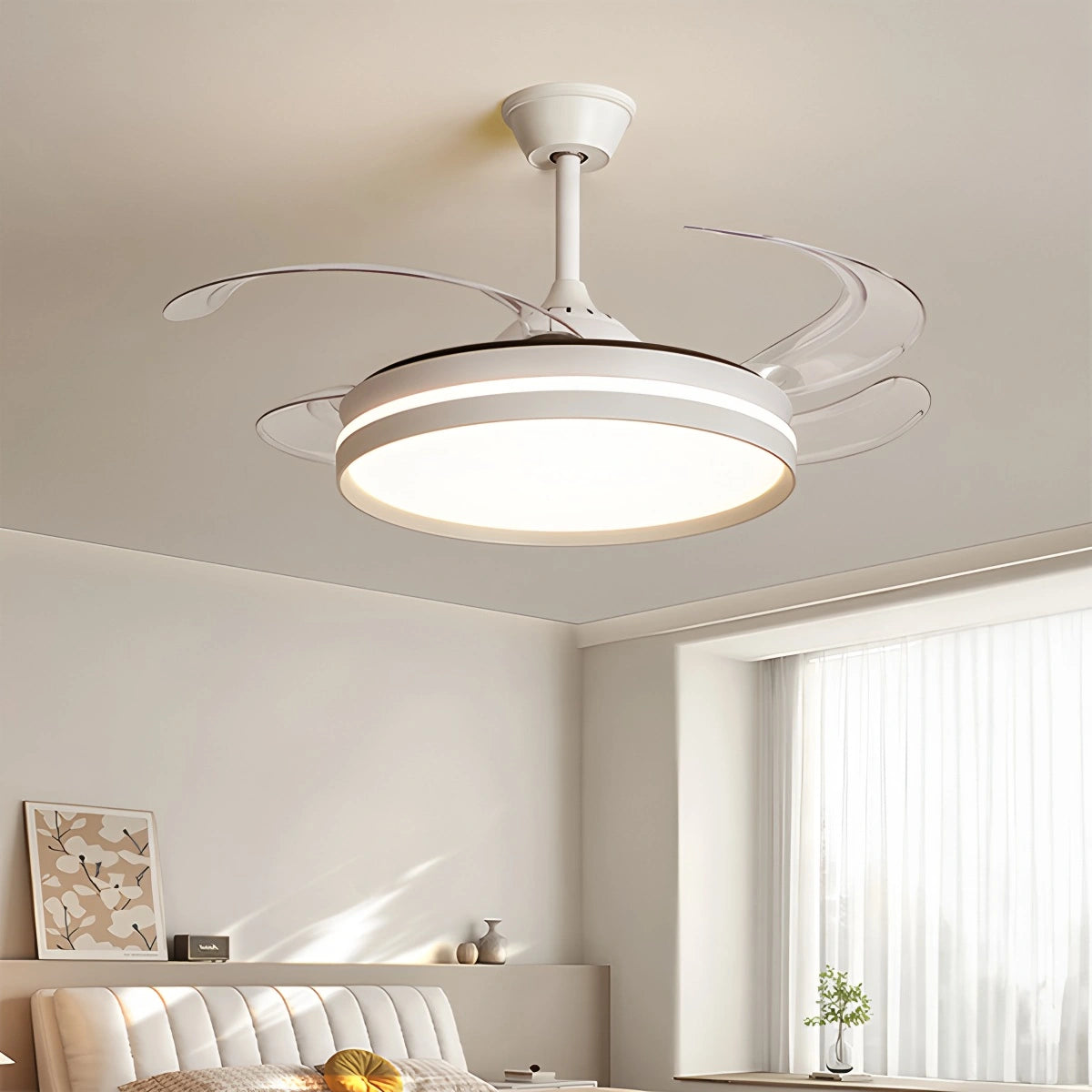 Antizer Modern Silent Remote Control Ceiling Fan with Light
