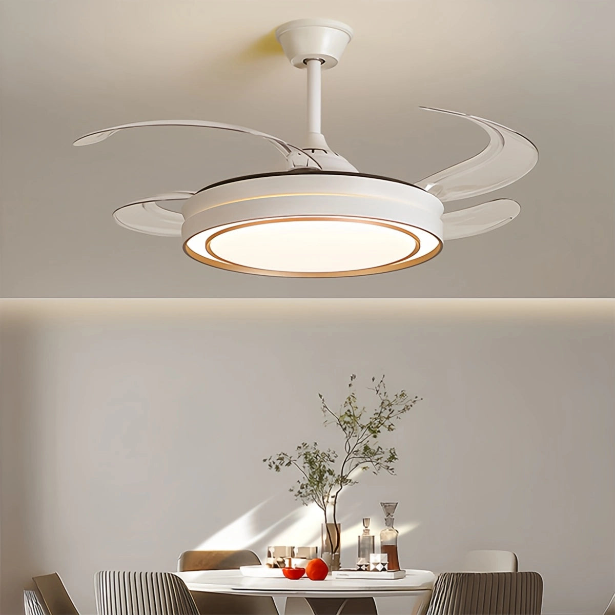 Antizer Modern Round Ceiling Fan Light with Remote Control