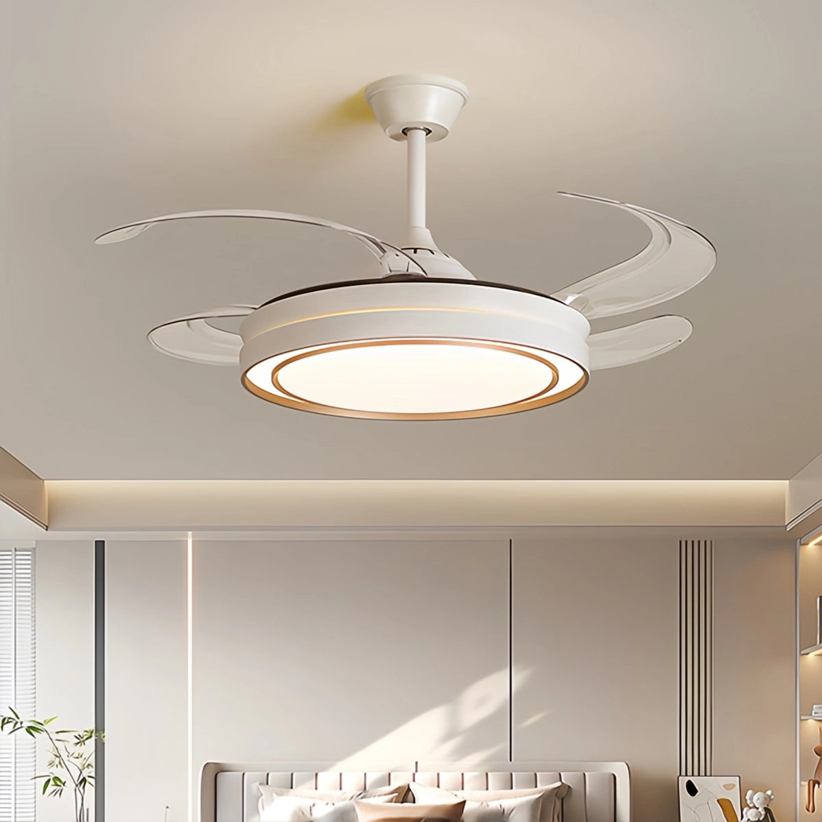 Antizer Modern Round Ceiling Fan Light with Remote Control